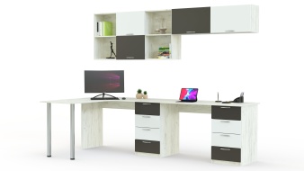 Широкий Угловой письменный стол для двоих Виктория 20 BMS