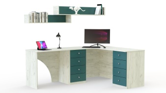 Широкий Угловой письменный стол для двоих Фреско 47 BMS