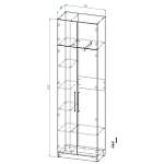 Распашной шкаф Вилета 5 (700х2400х400)