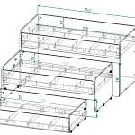 Трехъярусная кровать Рент 1 BMS