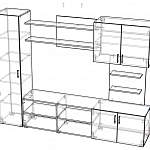 Чертеж Стенка для гостиной Феррара BMS