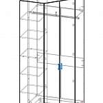 Чертеж Шкаф угловой Маугли BMS