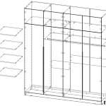 Шкаф распашной Ализе 13 BMS(Белье - Платье - Платяной отсек (1 полка) (4)