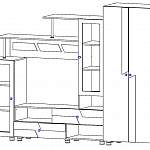Чертеж Гостиная стенка Марта-7 со шкафом BMS