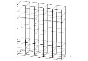 ЭСКИЗ00000149637Шкаф распашной , Фьорд 7  (2400х2700х600)