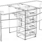 Чертеж Кухонный стол СТКН-5 BMS