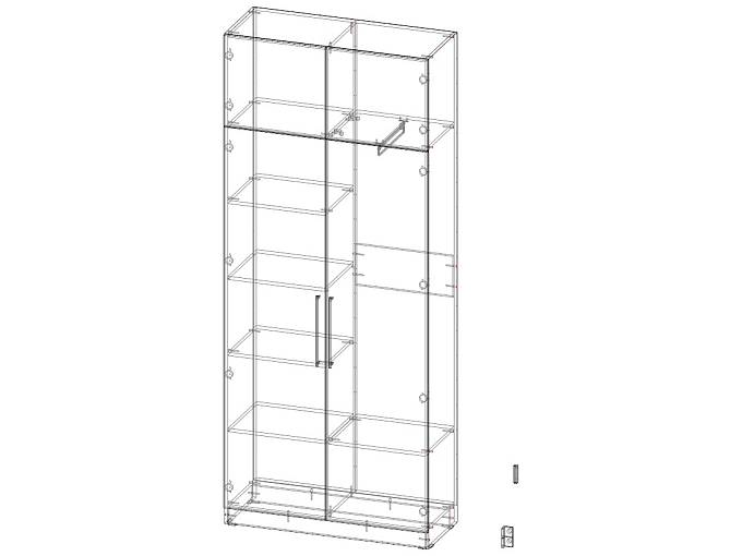 ЭСКИЗ №00000148780 Распашной шкаф Вилета 5 (1000х2400х400)