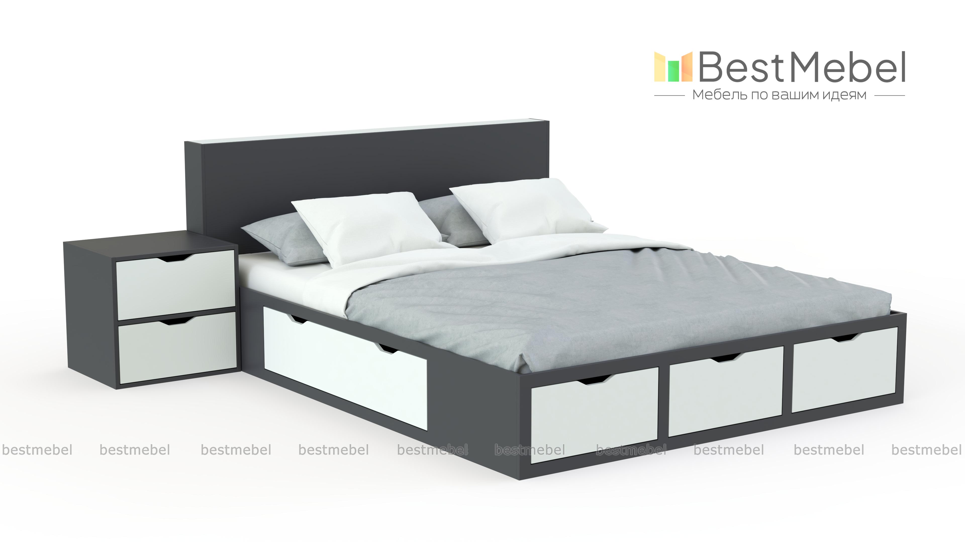 Кровать с ящиком Скай 11 BMS - Фото
