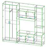 Чертеж Стенка для гостиной Дения-3 BMS