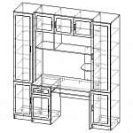 Чертеж Мебельная стенка Елена 2 композиция 1 BMS