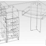 Чертеж Угловой компьютерный стол КС-16У Сапсан BMS