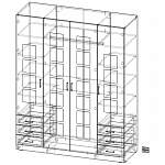 Чертеж Распашной шкаф Паулина 34.1 BMS