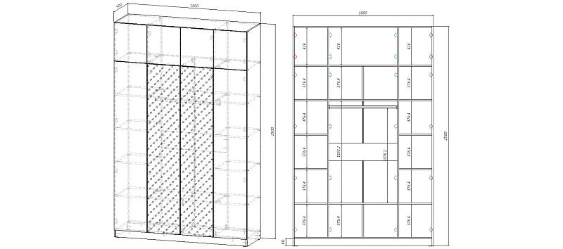Шкаф для одежды Норд (с Антресолью) (1600х2500х500)