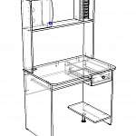 Чертеж Компьютерный стол Орион 2.10 BMS