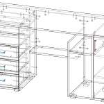 Чертеж Письменный стол Мода-07 BMS