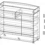 Чертеж Комод на колесиках Лекси 9 BMS