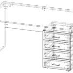 Чертеж Стол руководителя Леви BMS