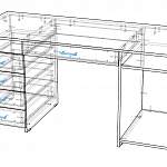 Чертеж Компьютерный стол Милак глянец 10 BMS