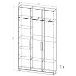 Распашной шкаф Вилета 6 (1500х2700х300)