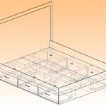 Чертеж Кровать с 3 ящиками Жасмин 7 BMS