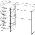 Чертеж Стол однотумбовый СО BMS
