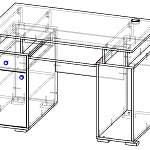 Чертеж Письменный стол Капри BMS