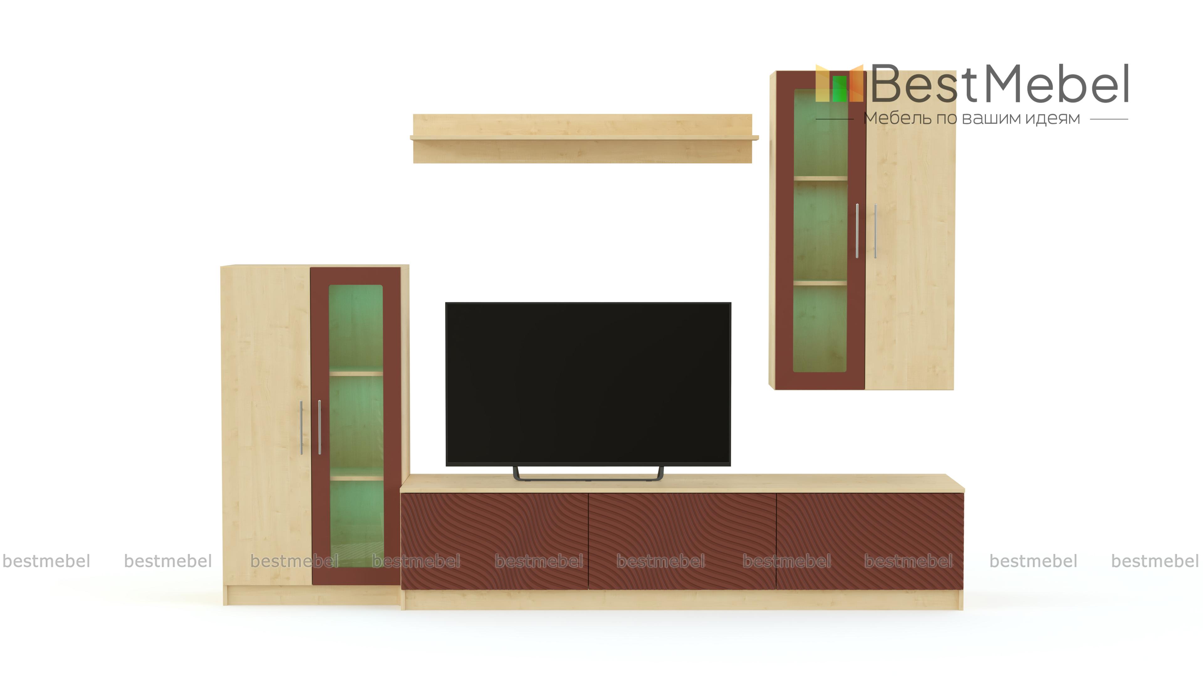 Стенка в гостиную Блеск 34.1-3D BMS - Фото
