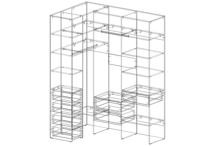 Гардеробная угловая Страйп 4 (1800х2400х1200)