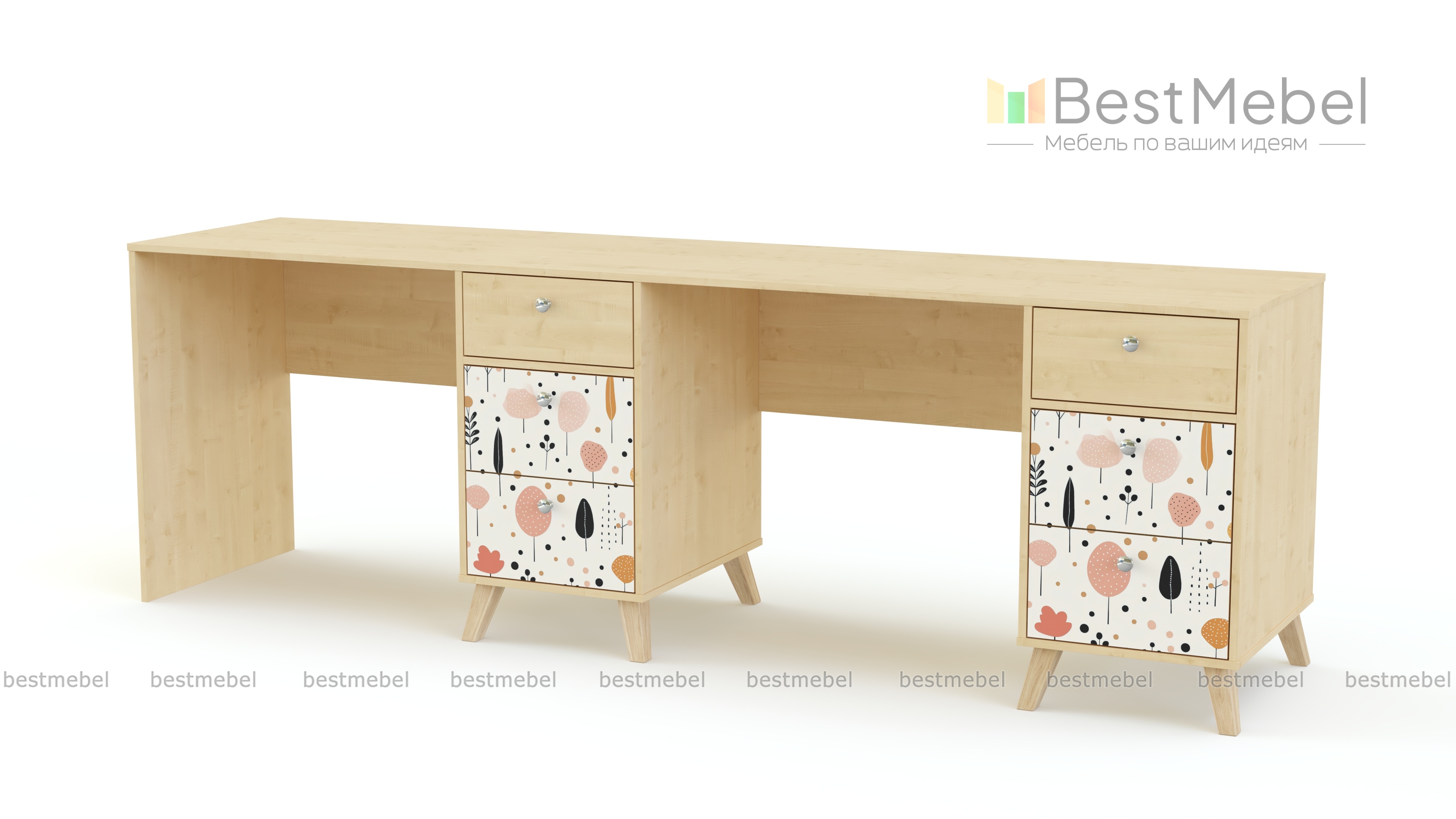 Письменный стол для двоих Эльза 3 BMS