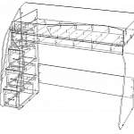 Чертеж Детская кровать с диваном Кармен 07 BMS